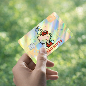 Hello Kitty Holographic Patchwork Card Skin | Laser Shiny Credit Card Sticker